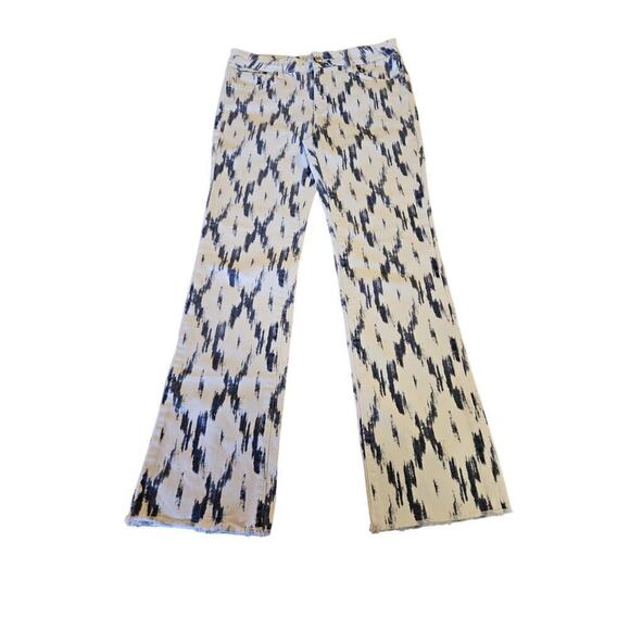Free People Denim - Free People Indigo Skies Patterned Crop Straight Jeans Women's Sz 26
